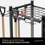 close up of a metal tool storage rack