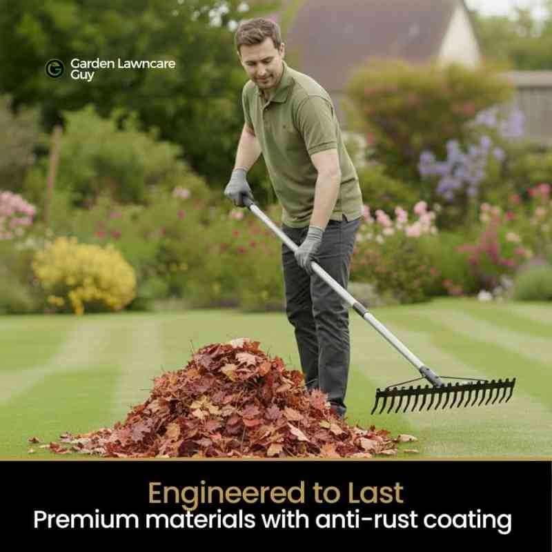 gardening rake for clearing leaves